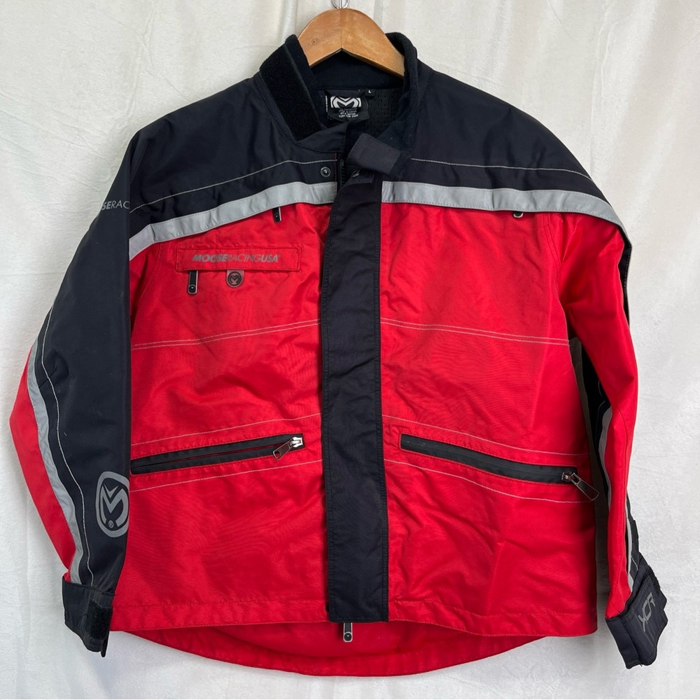 Vintage Moose XCR Racing USA Jacket Red Motorcycle Motocross Gear Youth Large